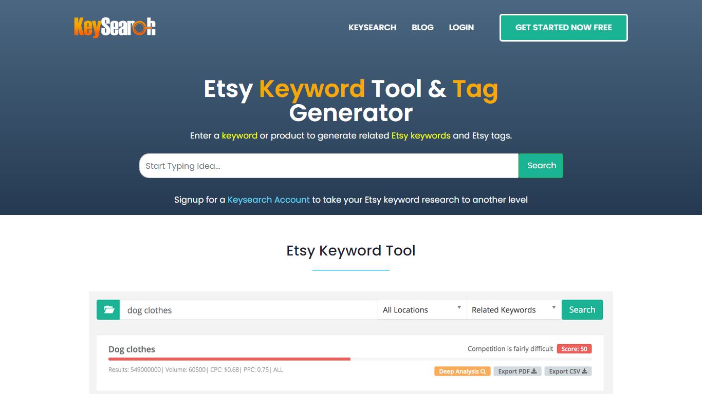 Free Etsy Keyword Tool and Etsy Tag Generator